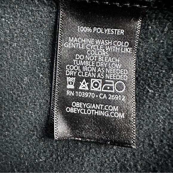 OBEY Worldwide Black and White Long sleeves Jacket Size Medium - Picture 7 of 7